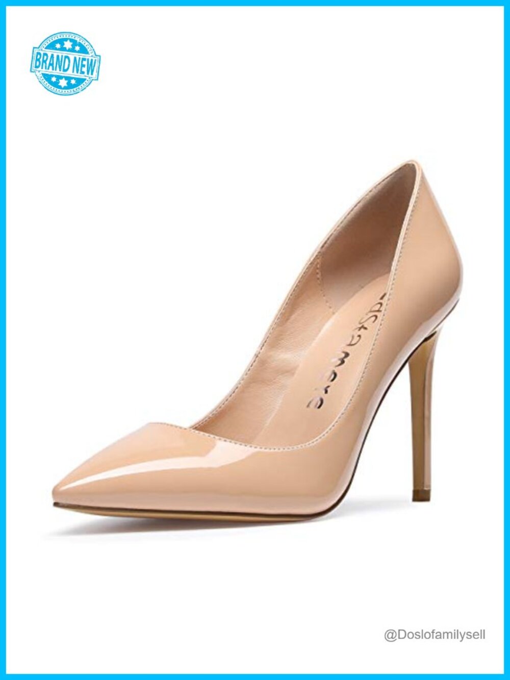 Womens Pointed Toe Slip-On Stiletto Pumps 4 Inch High Heels Formal Dress Shoes